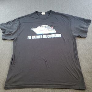 Vintage Carnival Cruise TShirt Mens Black I'D Rather Be Cruising